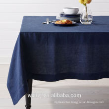 Cheap white dark blue 100% Polyester Percale Fabric For Dinner Tablecloth